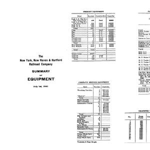 NYNH&H 1941-07-01 Summary of Equipment NYNH&H 1941-07-01 Summary of Equipment