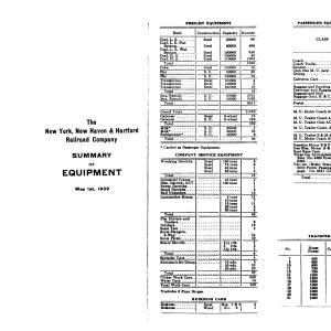 NYNH&H 1939-05-01 Summary of Equipment NYNH&H 1939-05-01 Summary of Equipment