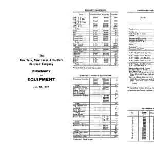 NYNH&H 1937-07-01 Summary of Equipment NYNH&H 1937-07-01 Summary of Equipment