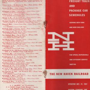 Freight Train & Package Car Schedules