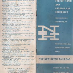 Freight Train & Package Car Schedules