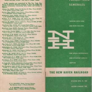 Freight Train & Package Car Schedules
