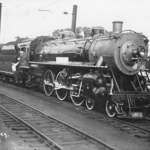I-2 Class 4-6-2 #1334 at Danbury, CT having been freshly shopped and decorated for the retirement run of Engineer Smith.