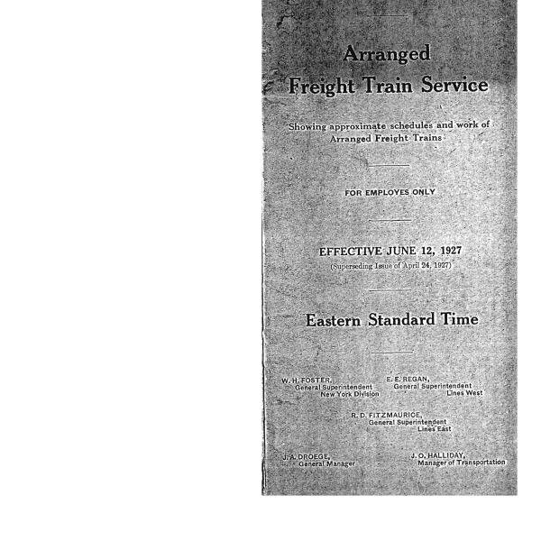 Arranged Freight Train Service