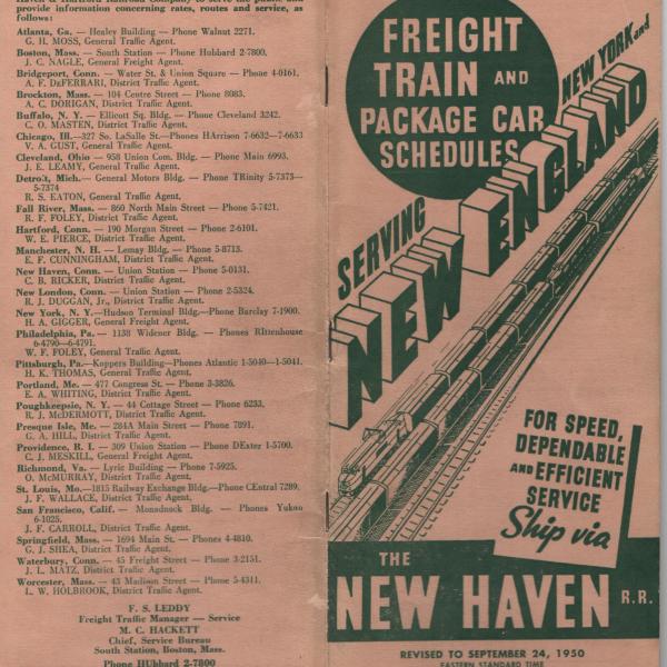 Freight Train & Package Car Schedules