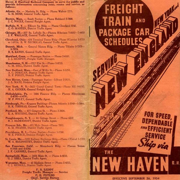 Freight Train & Package Car Schedules
