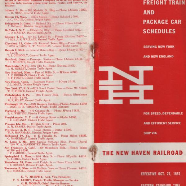 Freight Train & Package Car Schedules