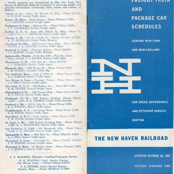 Freight Train & Package Car Schedules