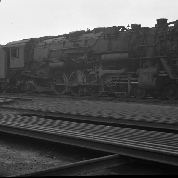 3/4 front view of the engineer's side of 4-8-2  #3557