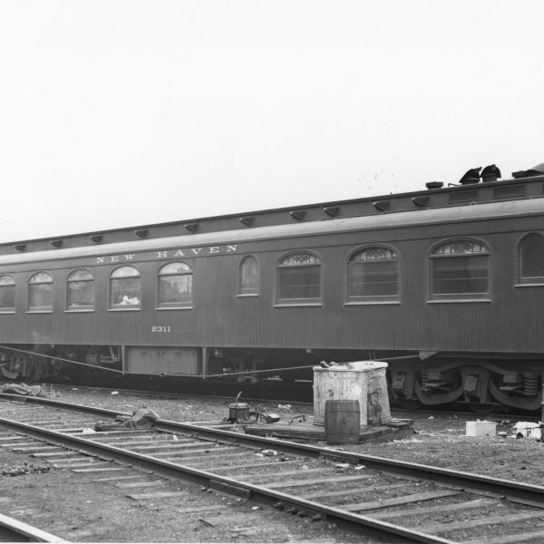#2311 was built by Wason in 1904 as diner, Norwich, and received steel underframe in 1914, retaining its truss rodding.