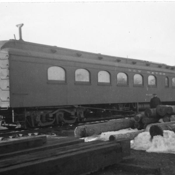 Wooden tool train diner W-129 at Middleboro, MA; ex-2313.