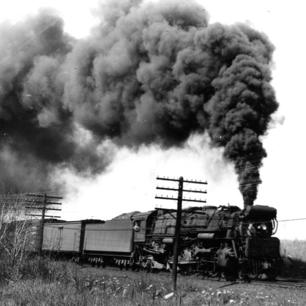 Locomotive #3559 pulling freight.