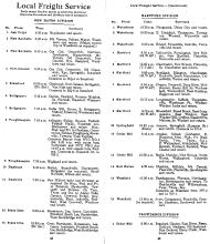Freight Train & Package Car Schedules